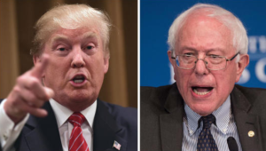 Donald Trump, left, and Bernie Sanders